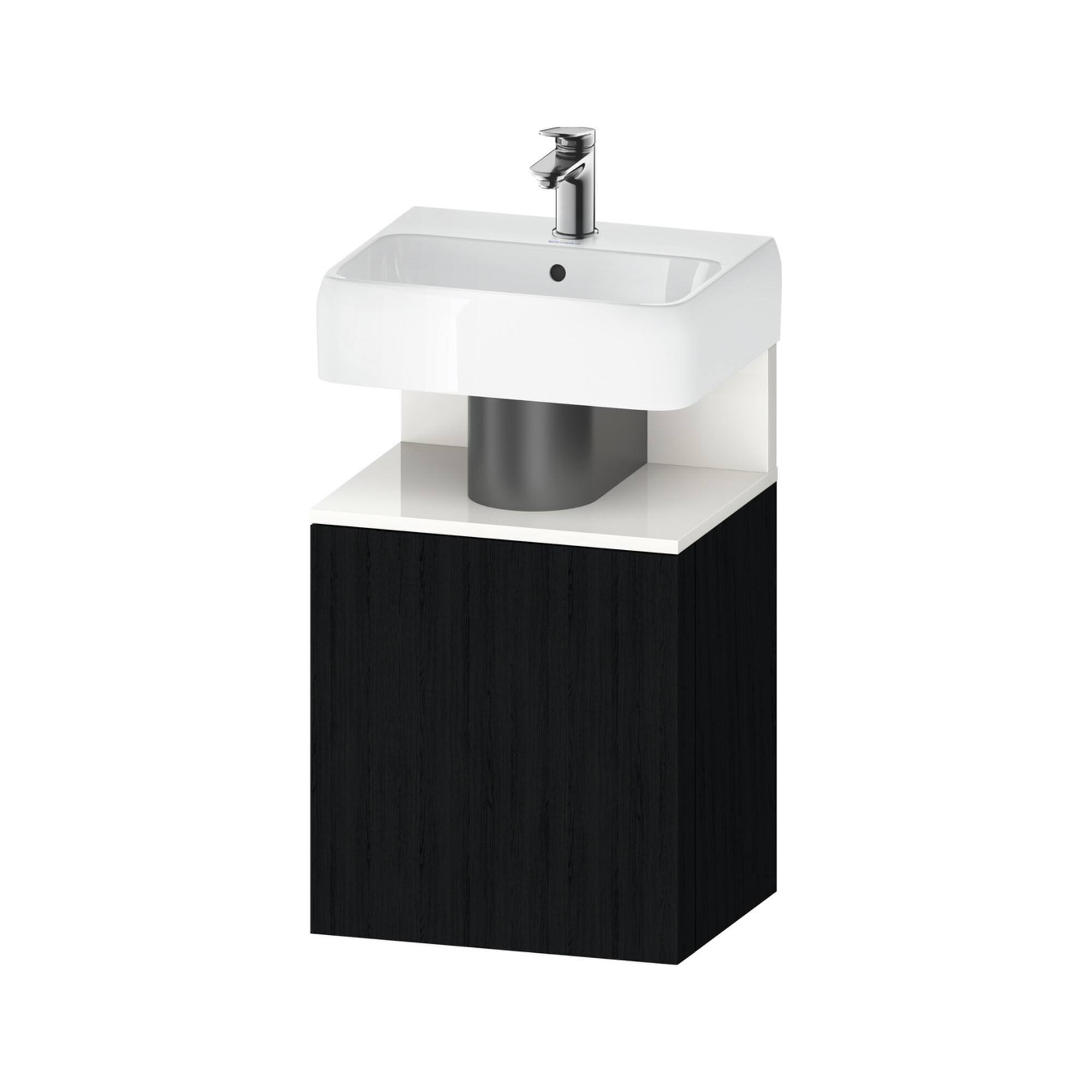 Duravit Waschtischunterschrank Qatego 44x35x64,5cm, 1 T, T r, we hgl./Eiche sw