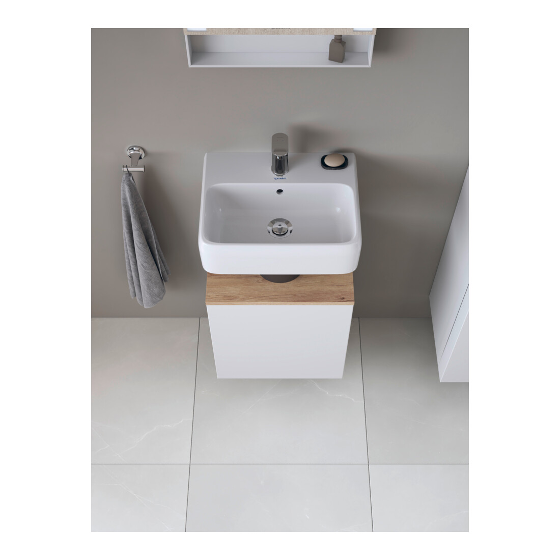Duravit Waschtischunterschrank Qatego 44x35x64,5cm, 1 T, T. re, Ei Marmor/w ma