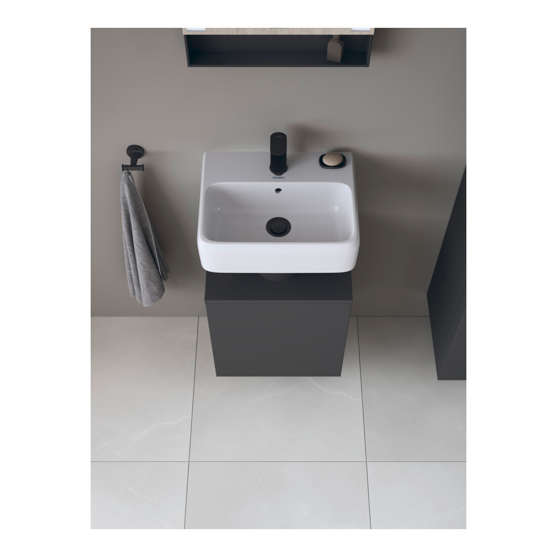 Duravit Waschtischunterschrank Qatego 44x35x64,5cm, 1 T., T. re, Graphit matt