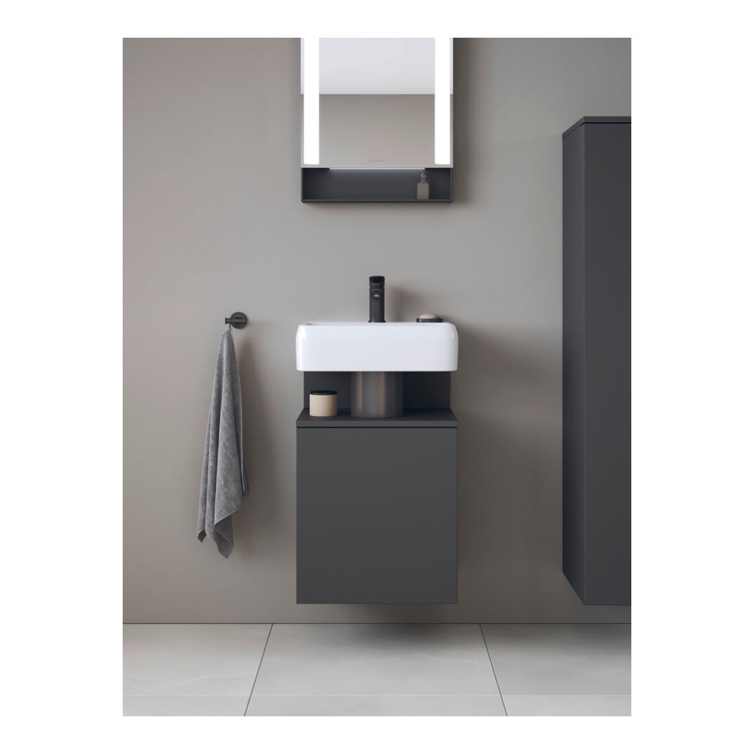 Duravit Waschtischunterschrank Qatego 44x35x64,5cm, 1 T., T. re, Graphit matt