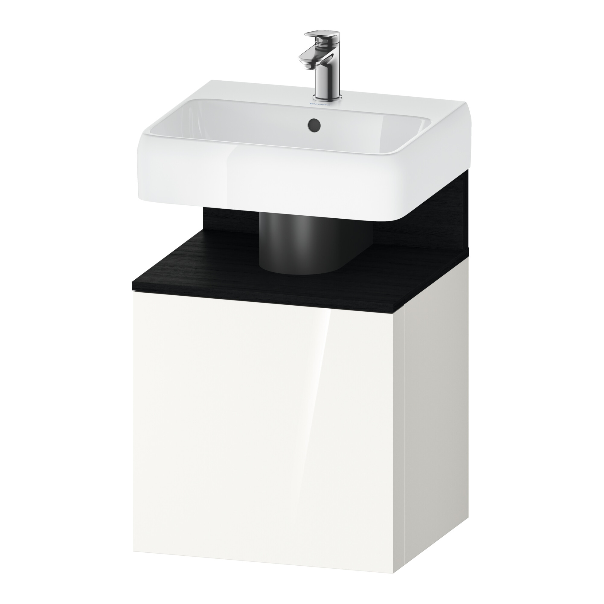 Duravit Waschtischunterschrank Qatego 49x42x64,5cm, 1 T., T. li, Ei sw/we hgl