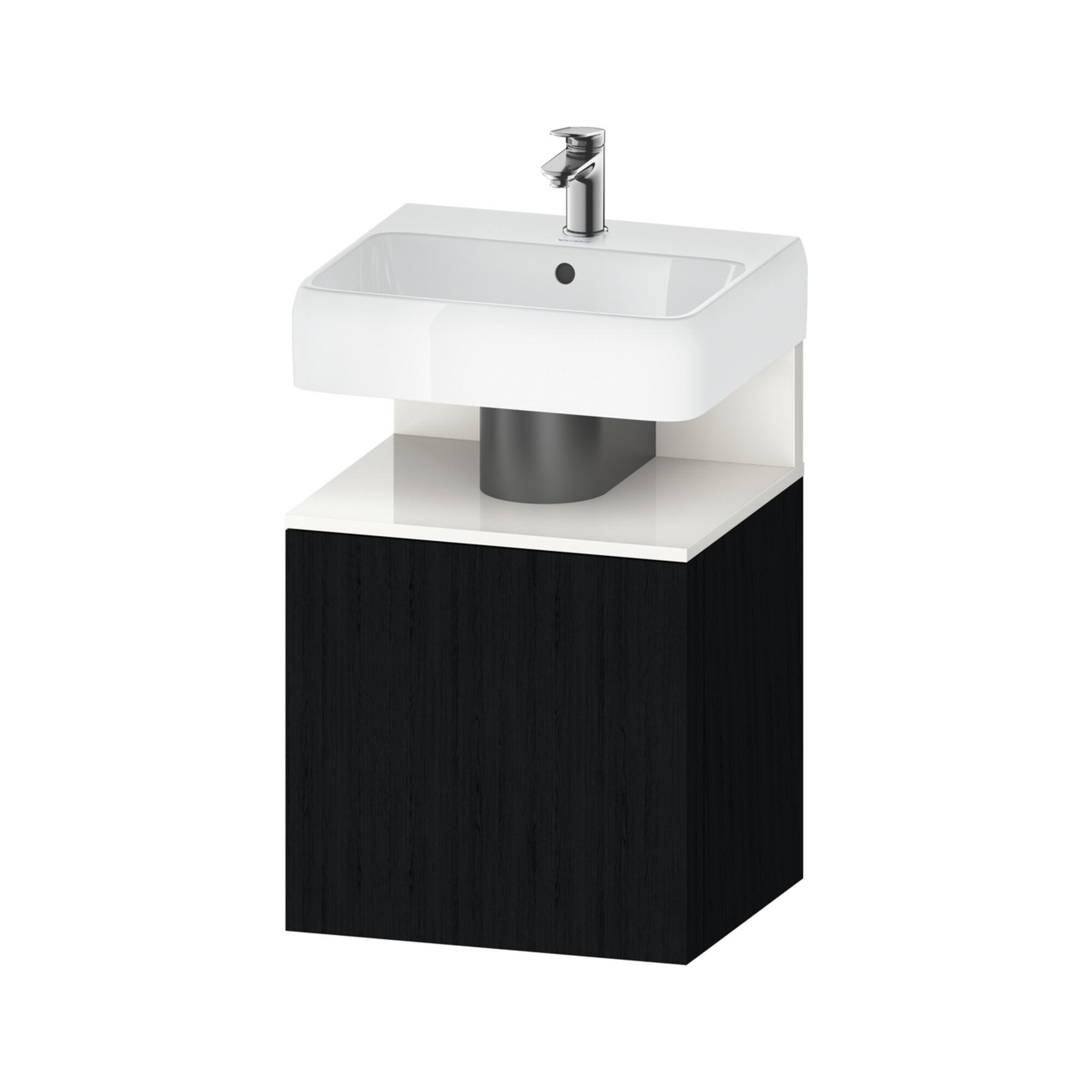 Duravit Waschtischunterschrank Qatego 49x42x64,5cm, 1 T, T r, we hgl./Eiche sw