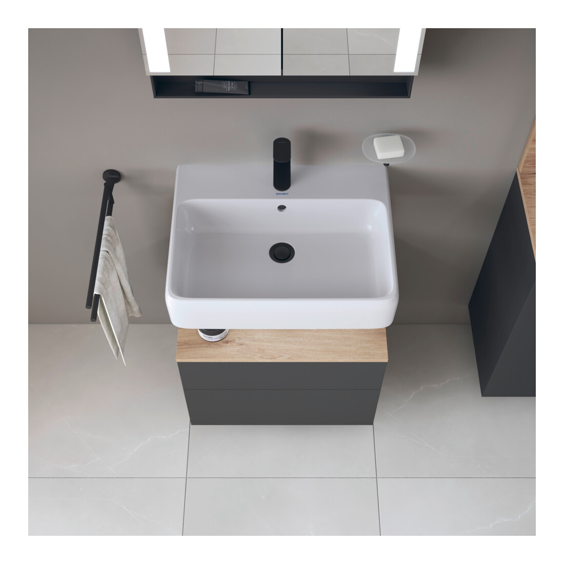 Duravit Waschtischunterschrank Qatego 59x47x59cm, E Ma/Gra m, 1 Kast, m B