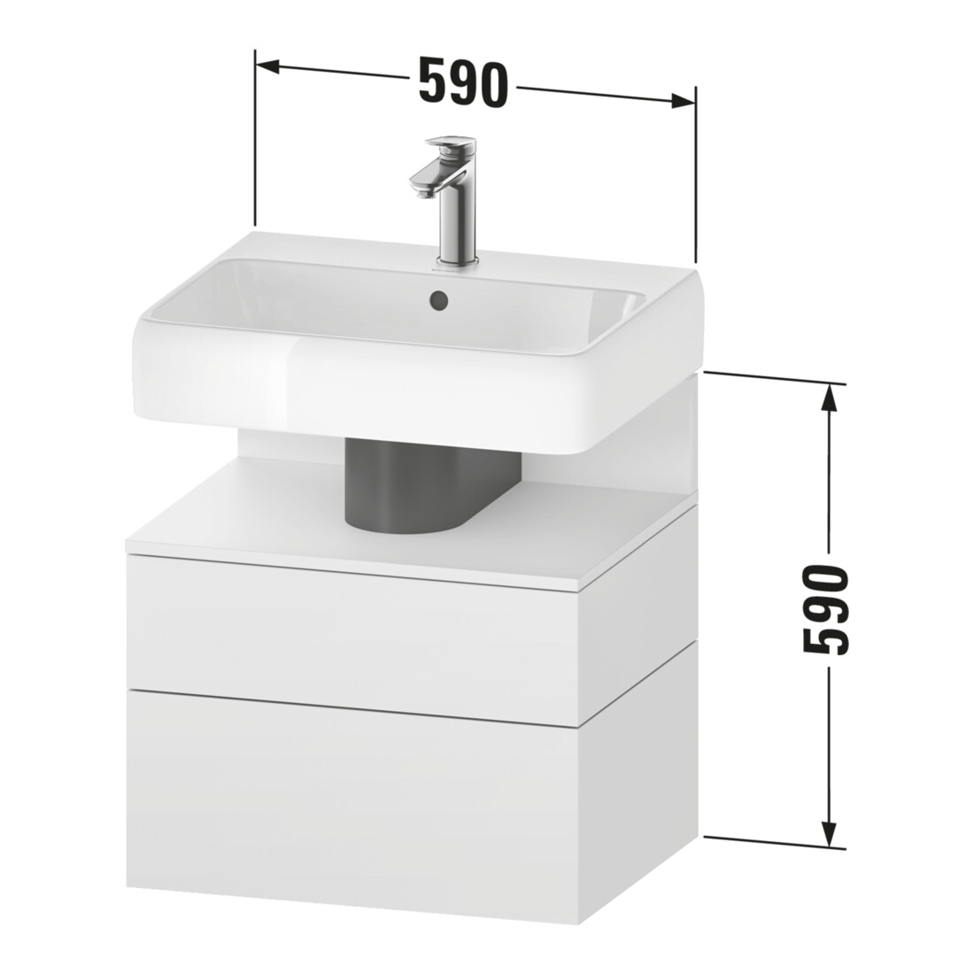 Duravit Waschtischunterschrank Qatego 59x47x59cm, E Ma/Gra m, 1 Kast, m B