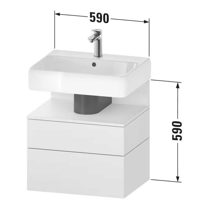 Duravit Waschtischunterschrank Qatego 59x47x59cm, E sw/gra m, 1 Kast, m B