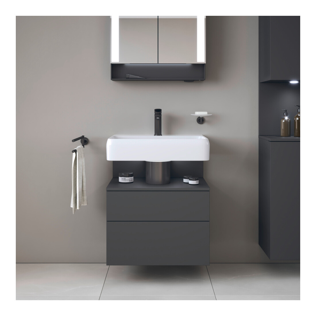 Duravit Waschtischunterschrank Qatego 59x47x59cm, gra m, 1 Kast, m Nischenb