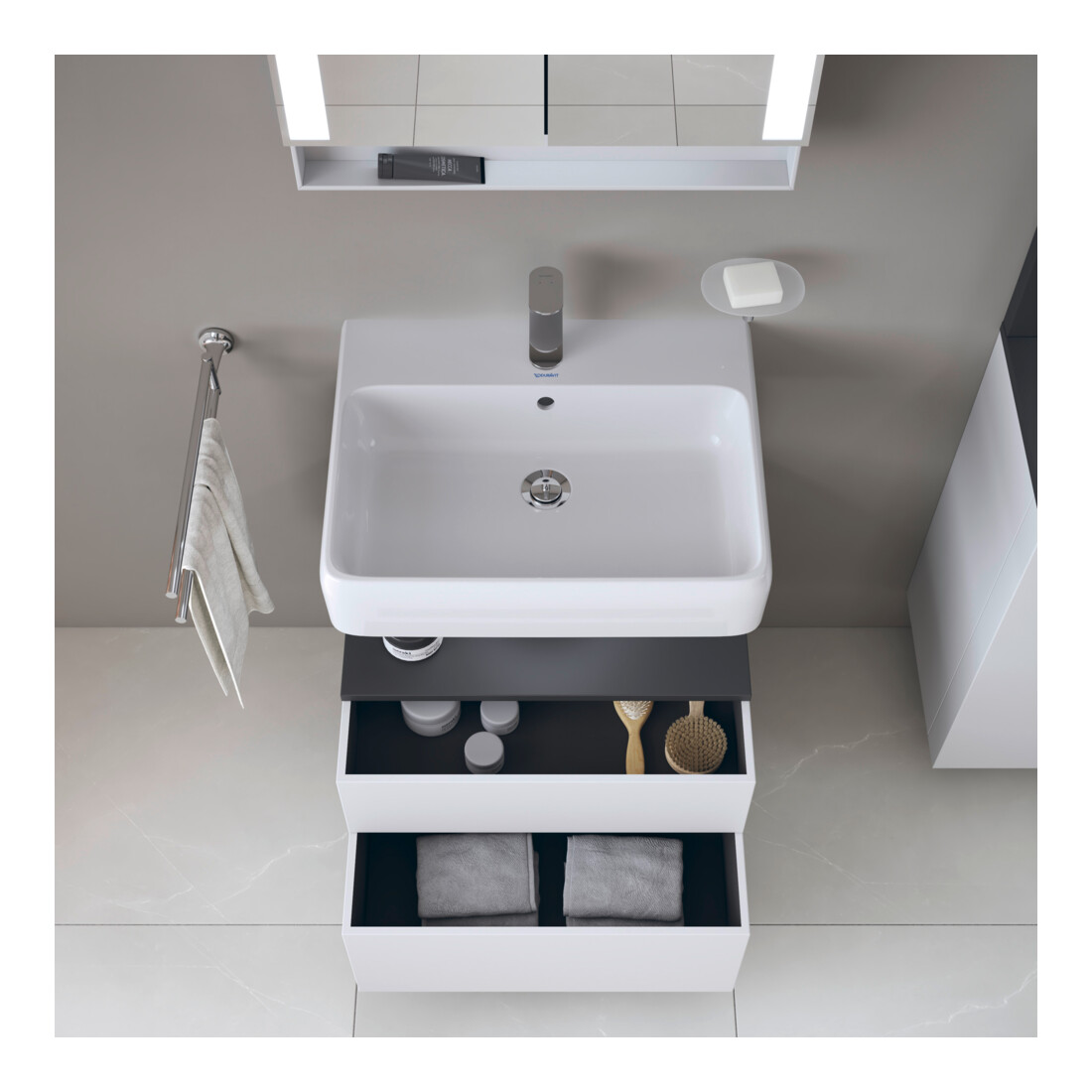 Duravit Waschtischunterschrank Qatego 59x47x59cm, gra m/we m, 1 Kast, m B