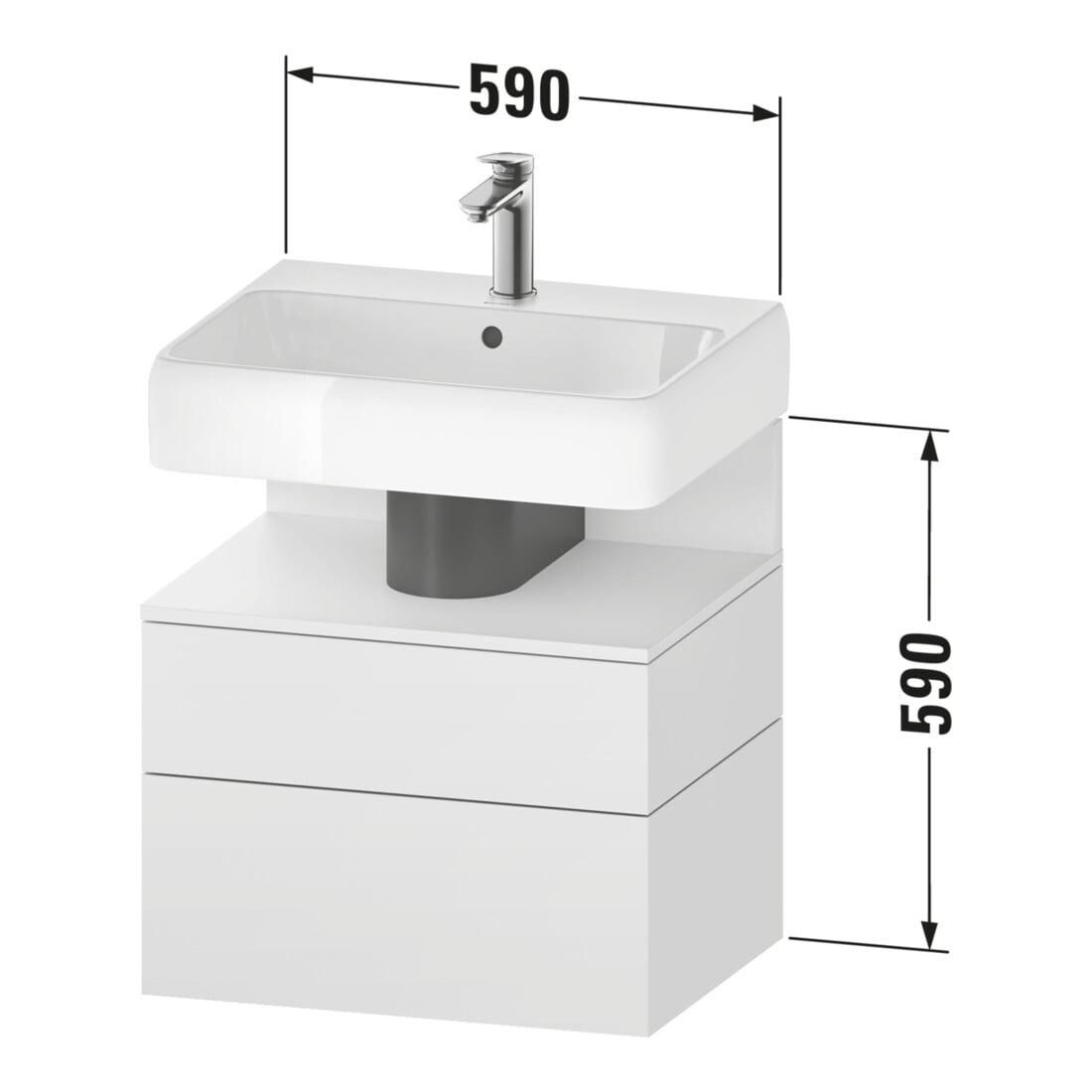 Duravit Waschtischunterschrank Qatego 59x47x59cm, w m/E s, 1 Kast, m Nischenb