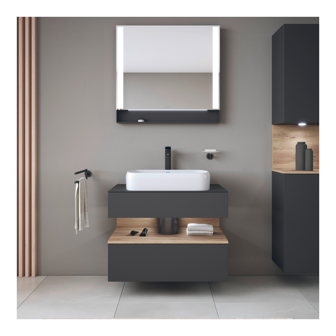 Duravit Waschtischunterschrank Qatego 80x55x60cm, E Ma/Gra m, Pl, Nischenb