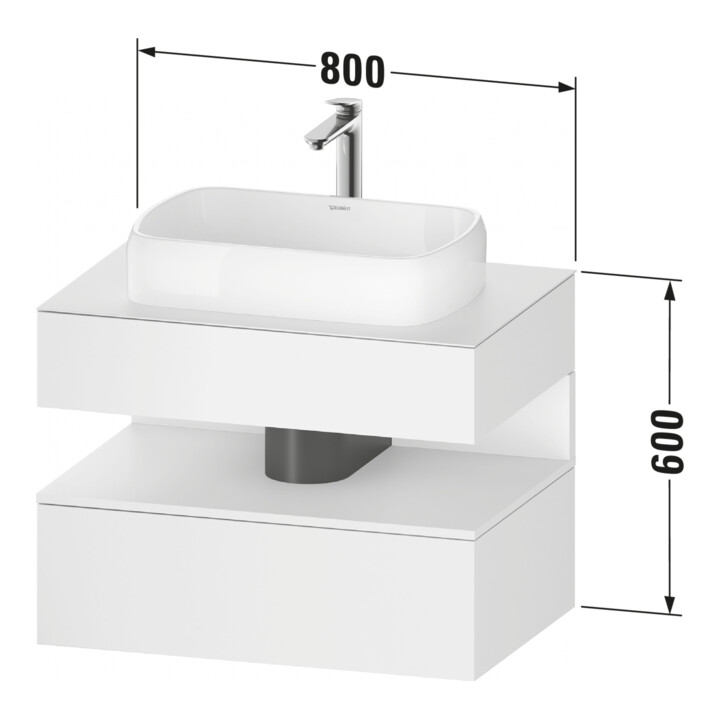 Duravit Waschtischunterschrank Qatego 80x55x60cm, E Ma/Gra m, Pl, Nischenb