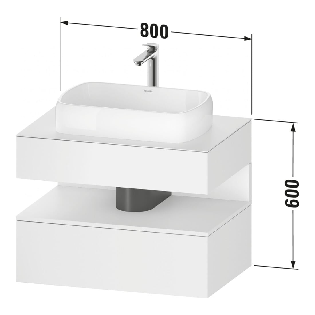 Duravit Waschtischunterschrank Qatego 80x55x60cm, E na/gra m, Pl, Nischenb