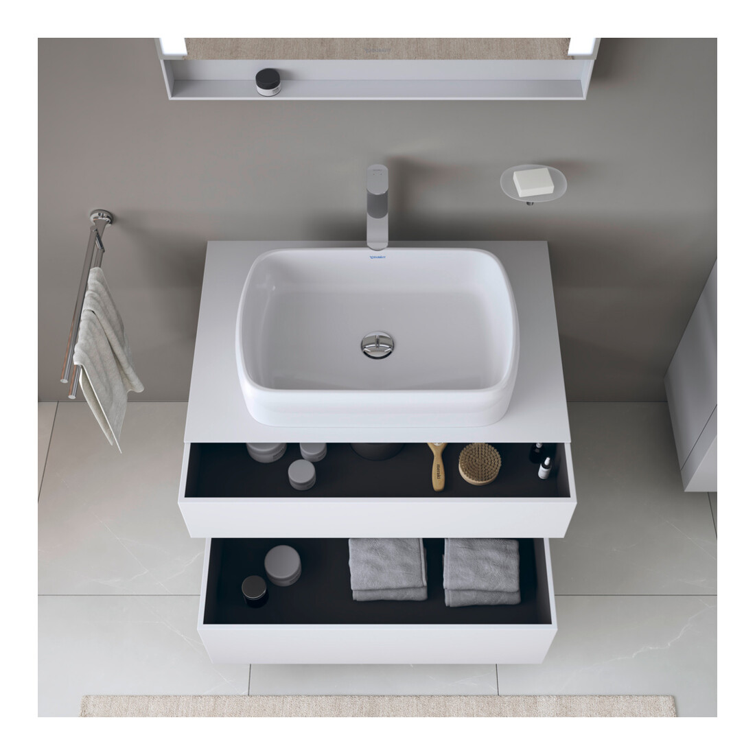 Duravit Waschtischunterschrank Qatego 80x55x60cm, gra m/we m, Pl, Nischenb