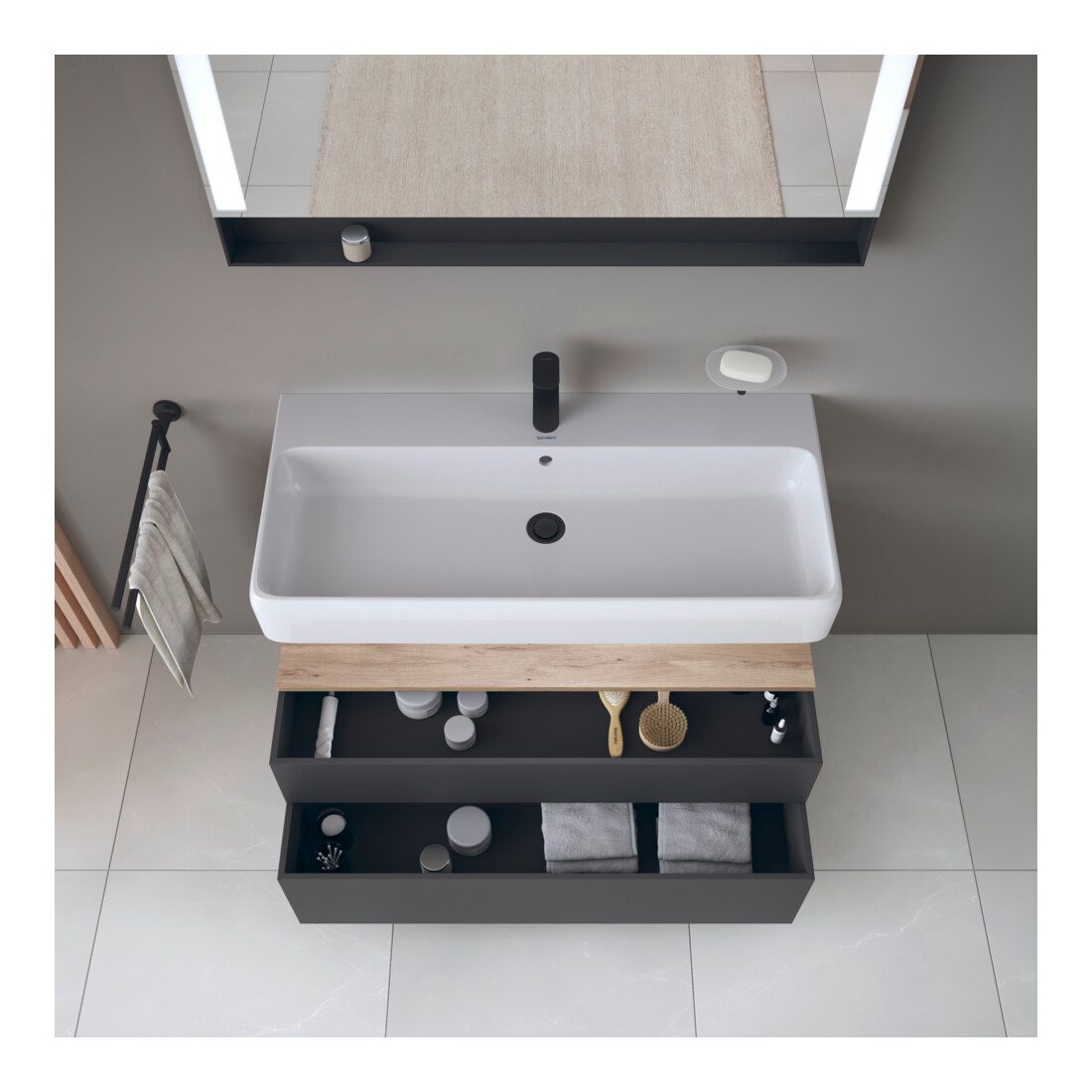 Duravit Waschtischunterschrank Qatego 99x47x59cm, E Ma/Gra m, 1 Kast, m B