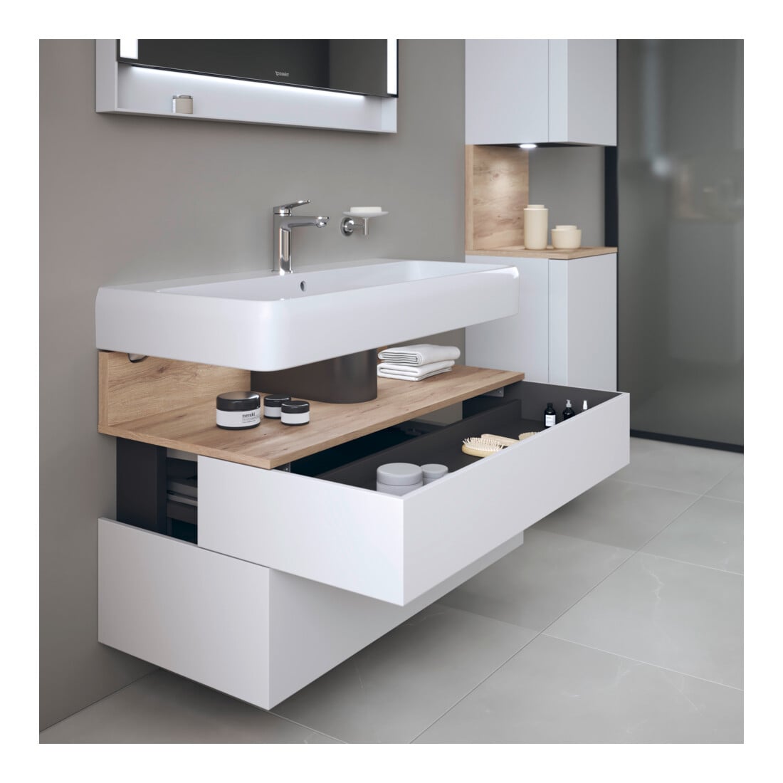 Duravit Waschtischunterschrank Qatego 99x47x59cm, E Ma/w m, 1 Kast, m Nischenb