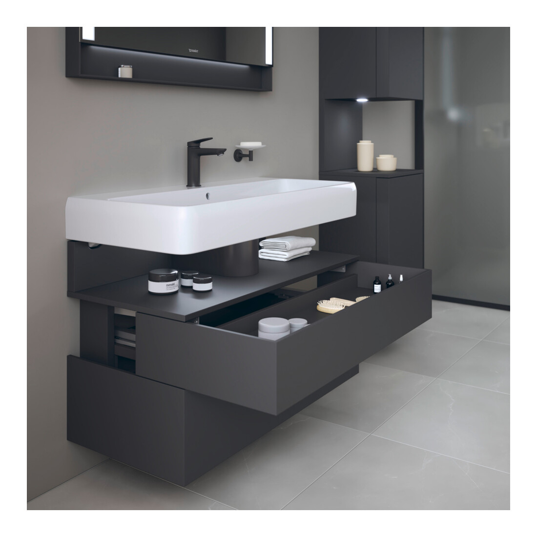 Duravit Waschtischunterschrank Qatego 99x47x59cm, gra m, 1 Kast, m Nischenb