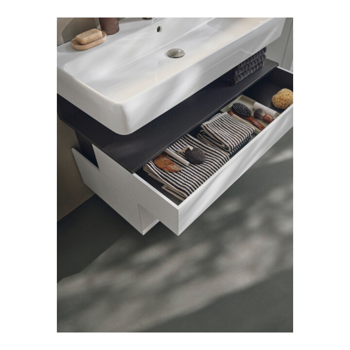 Duravit Waschtischunterschrank Qatego 99x47x59cm, gra m/we m, 1 Kast, 1 Ausz.