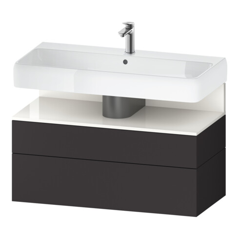 Duravit Waschtischunterschrank Qatego 99x47x59cm, w g/Gra m, 1 Kast, 1 Ausz.