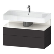 Duravit Waschtischunterschrank Qatego 99x47x59cm, w g/Gra m, 1 Kast, 1 Ausz.