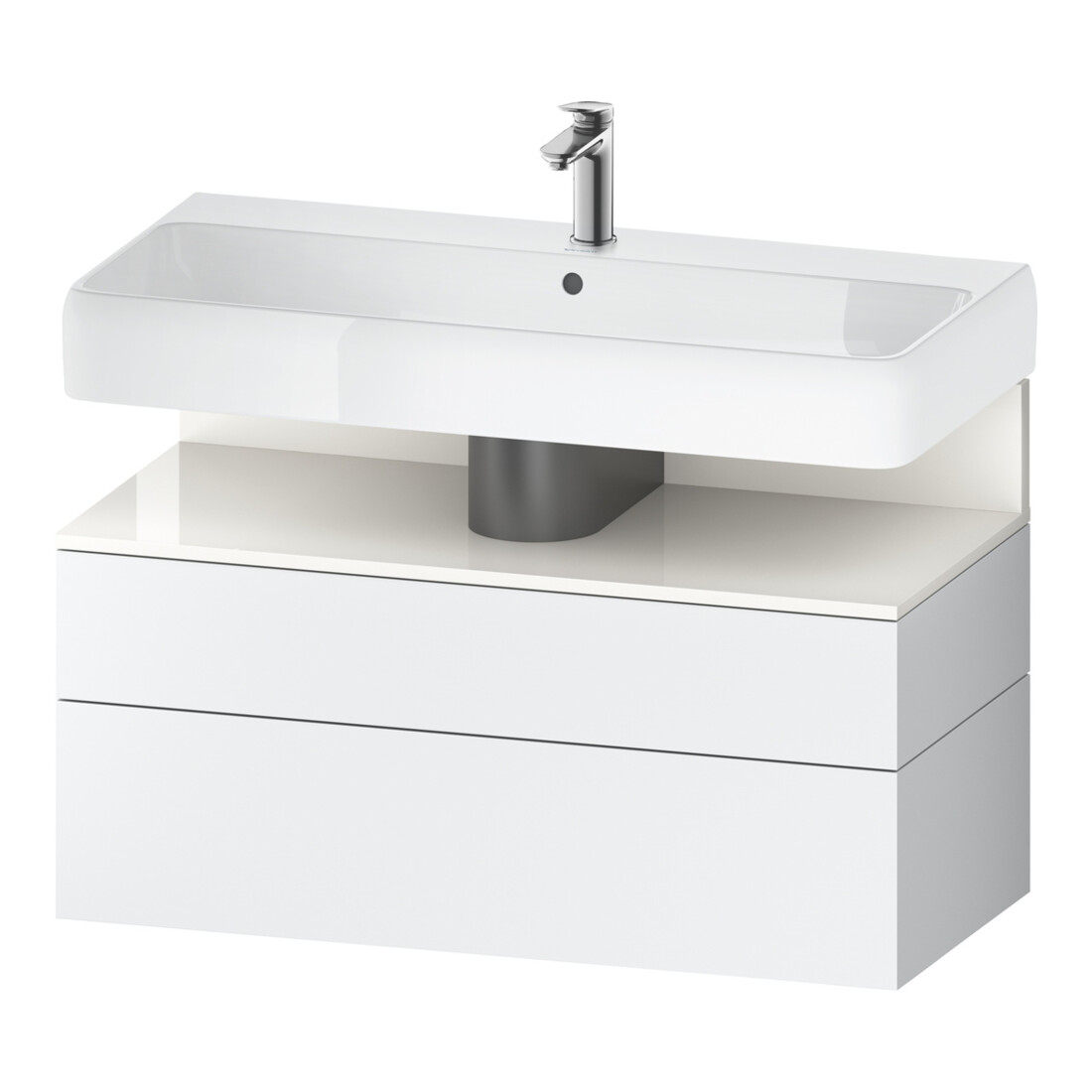 Duravit Waschtischunterschrank Qatego 99x47x59cm, w hgl/we m, 1 Kast, 1 Ausz.