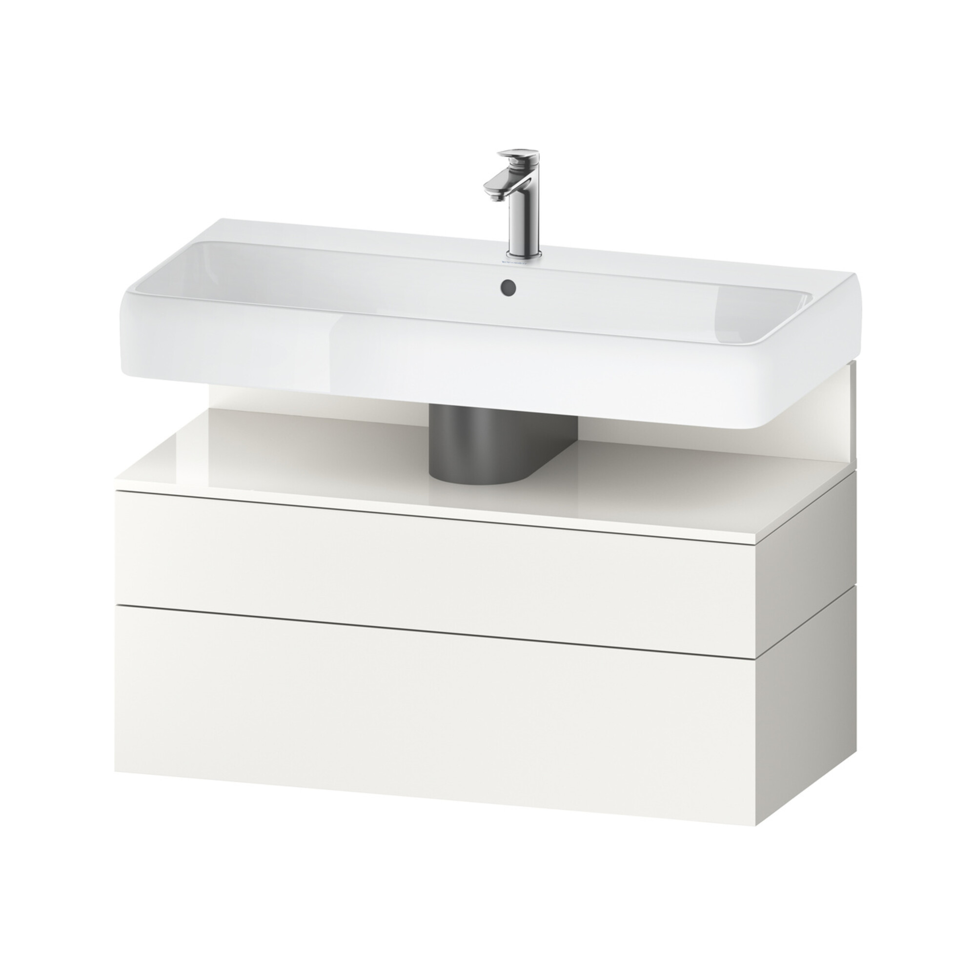Duravit Waschtischunterschrank Qatego 99x47x59cm, w hgl/we m, 1 Kast, 1 Ausz.
