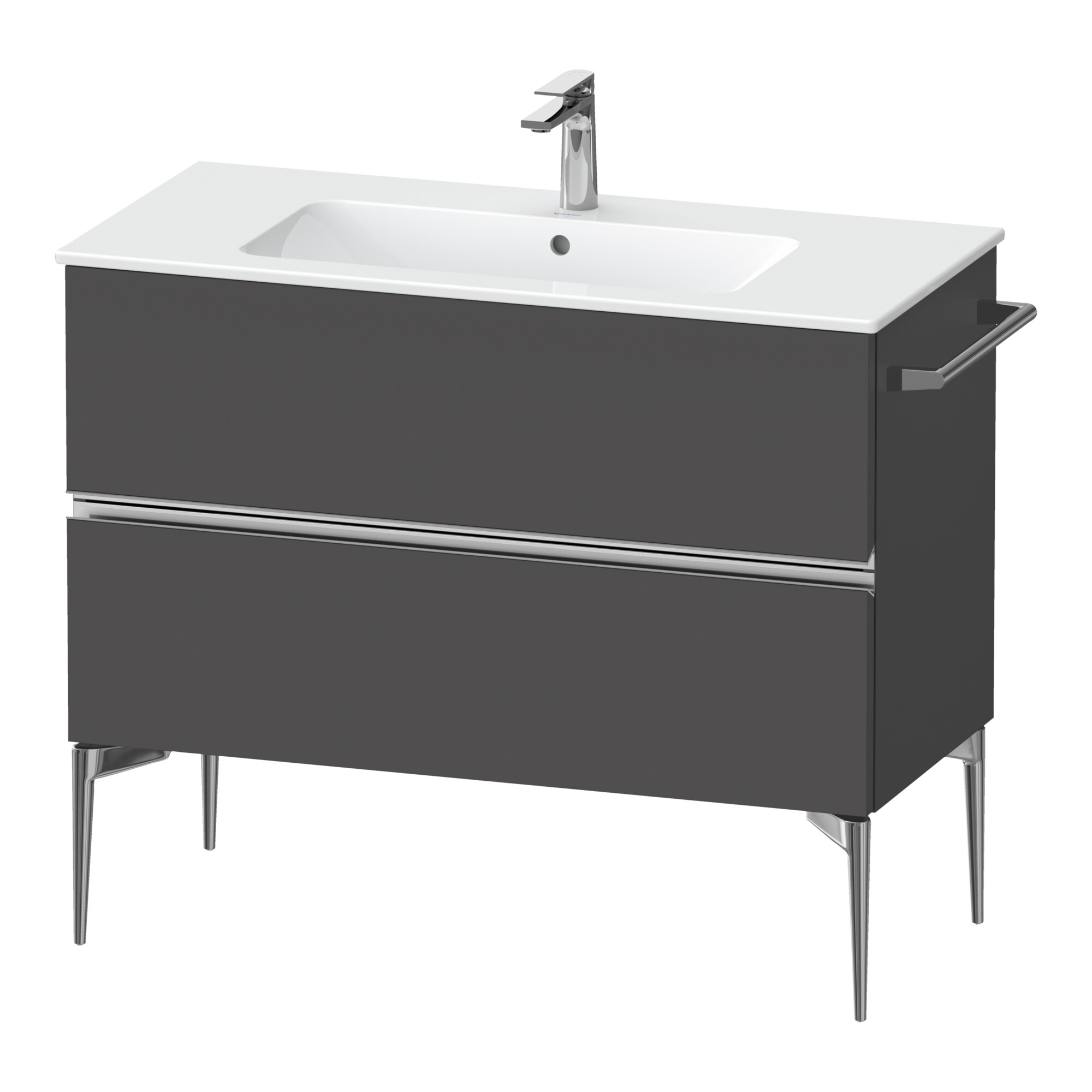 Duravit Waschtischunterschrank wandhängend Sivida 101x59,1x47,7cm, 2 Schub., gra m, G chr