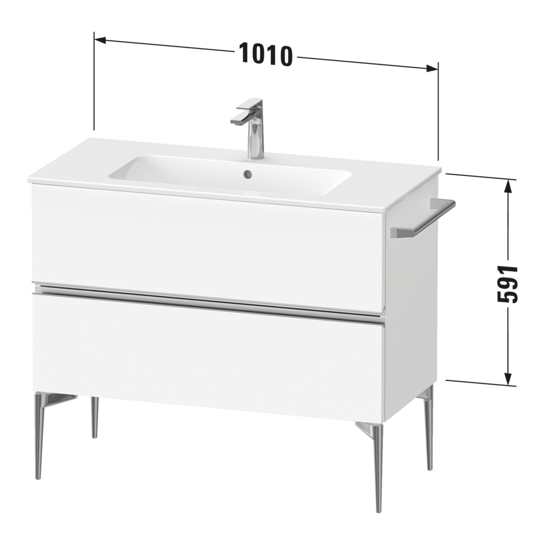 Duravit Waschtischunterschrank wandhängend Sivida 101x59,1x47,7cm, 2 Schub., gra m, G chr