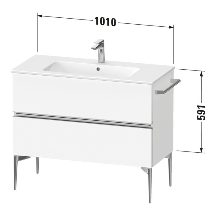 Duravit Waschtischunterschrank wandhängend Sivida 101x59,1x47,7cm, 2 Schub., w ma, Gr. sw