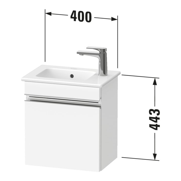 Duravit Waschtischunterschrank wandhängend Sivida 40x44,3x28,7cm, T., re, we. hgl, Gr. chr