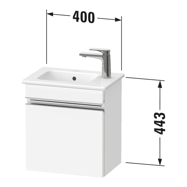 Duravit Waschtischunterschrank wandhängend Sivida 40x44,3x28,7cm, Tür, li, we. ma, Gr. sw