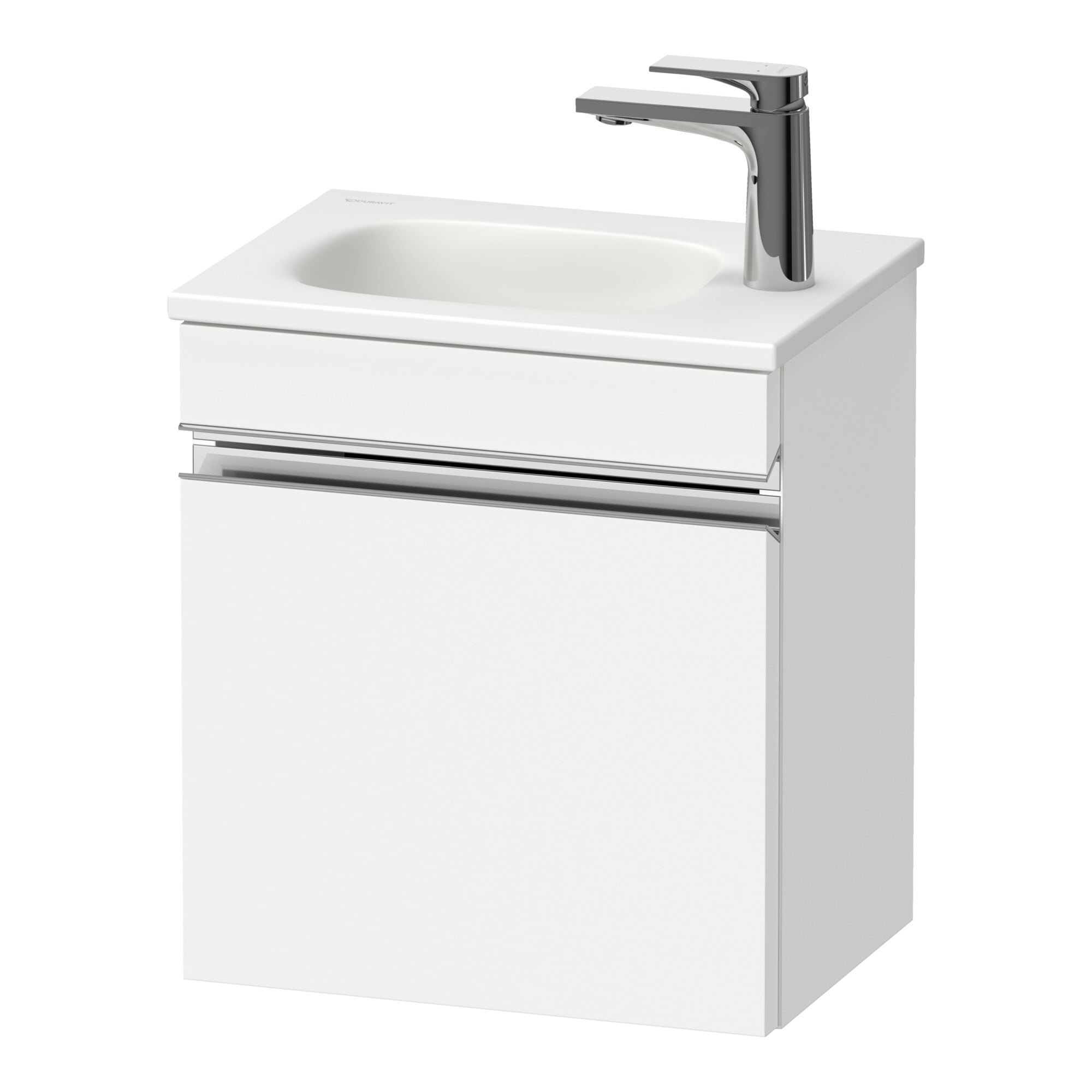 Duravit Waschtischunterschrank wandhängend Sivida 40x44x29,5cm, Tür, re, we. ma, Gr. chrom