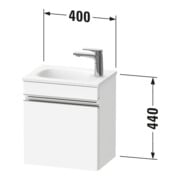 Duravit Waschtischunterschrank wandhängend Sivida 40x44x29,5cm, Tür, re, we. ma, Gr. chrom-3