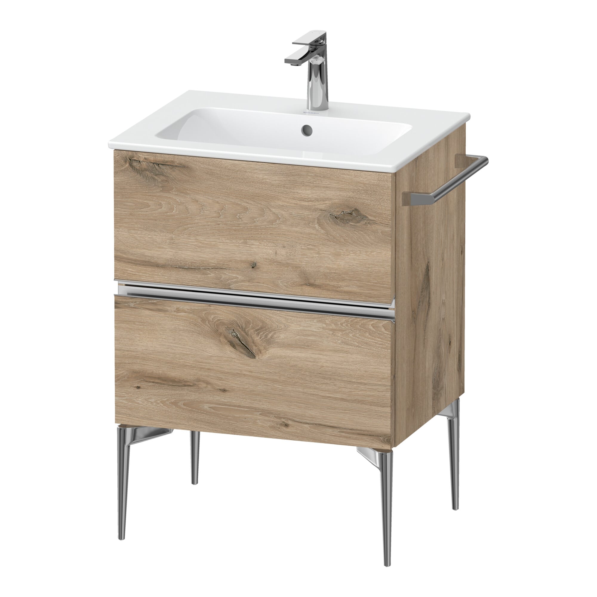 Duravit Waschtischunterschrank wandhängend Sivida 61x59,1x47,7cm, 2 Schub., E Marm, G chr
