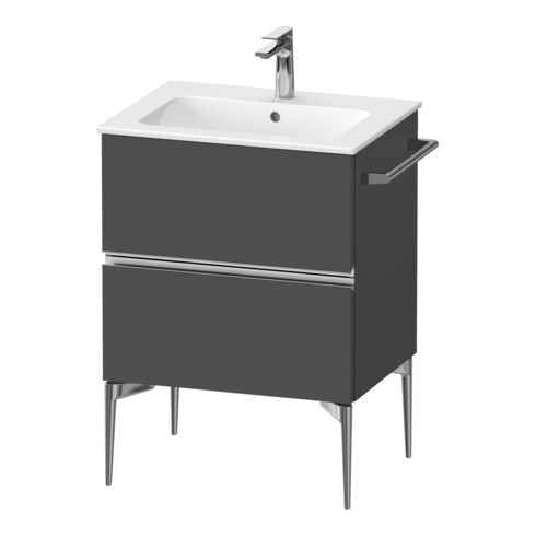 Duravit Waschtischunterschrank wandhängend Sivida 61x59,1x47,7cm, 2 Schub., gra m, Gr. chr