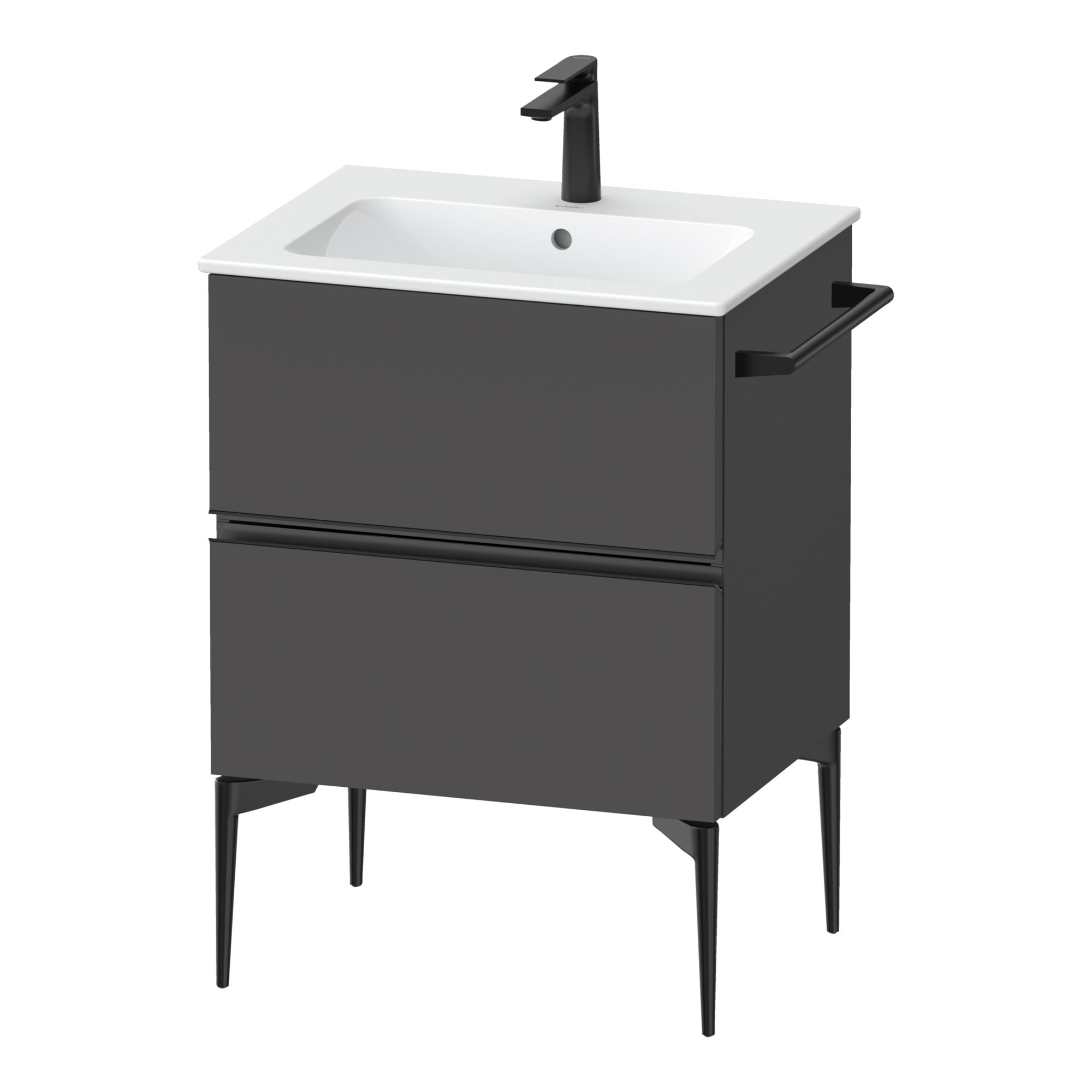 Duravit Waschtischunterschrank wandhängend Sivida 61x59,1x47,7cm, 2 Schub., gra ma, Gr. sw