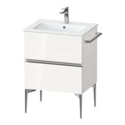 Duravit Waschtischunterschrank wandhängend Sivida 61x59,1x47,7cm, 2 Schub., w hgl, Gr. chr