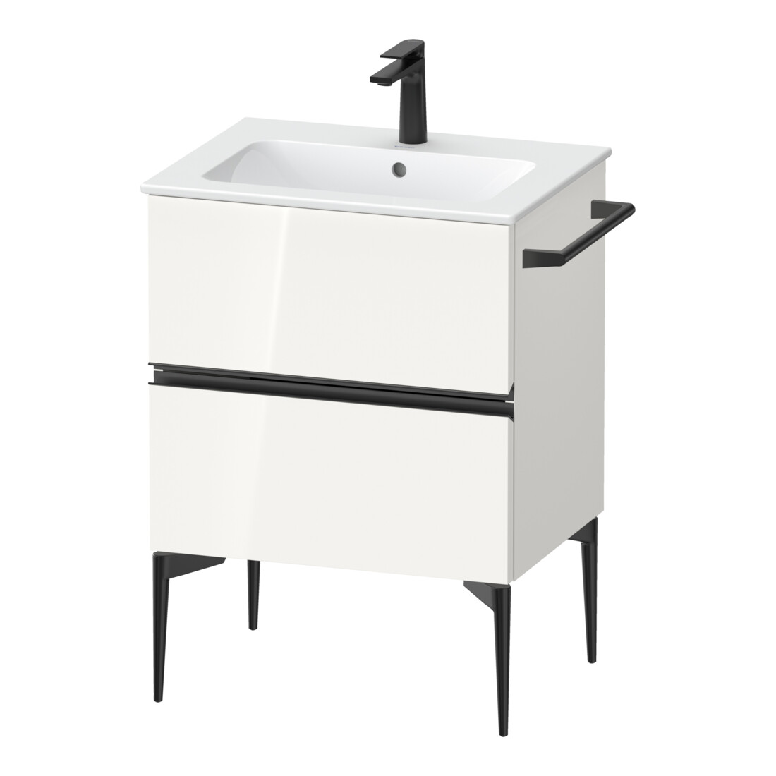 Duravit Waschtischunterschrank wandhängend Sivida 61x59,1x47,7cm, 2 Schub., w hgl, Gr. sw