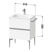 Duravit Waschtischunterschrank wandhängend Sivida 61x59,2x47,7cm, 2 Schub., gra ma, Gr. sw-3