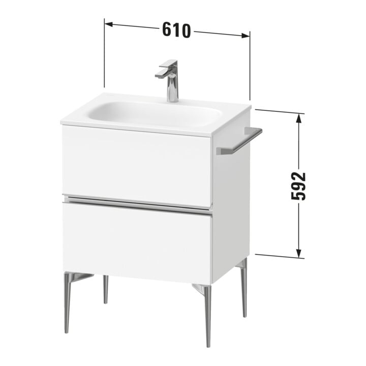 Duravit Waschtischunterschrank wandhängend Sivida 61x59,2x47,7cm, 2 Schub., w hgl, Gr. chr