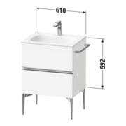 Duravit Waschtischunterschrank wandhängend Sivida 61x59,2x47,7cm, 2 Schub., we. ma, Gr. sw-2