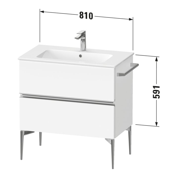 Duravit Waschtischunterschrank wandhängend Sivida 81x59,1x47,7cm, 2 Schub., N Nat, Gr. sw