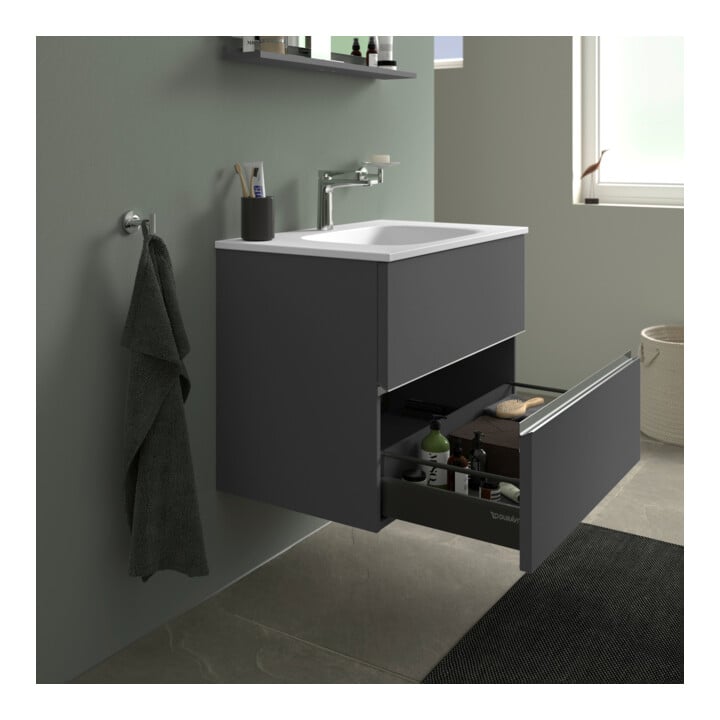 Duravit Waschtischunterschrank wandhängend Sivida 81x59,2x47,7cm, 2 Schub., gra m, Gr. chr