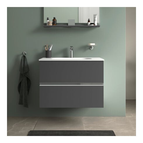Duravit Waschtischunterschrank wandhängend Sivida 81x59,2x47,7cm, 2 Schub., gra m, Gr. chr