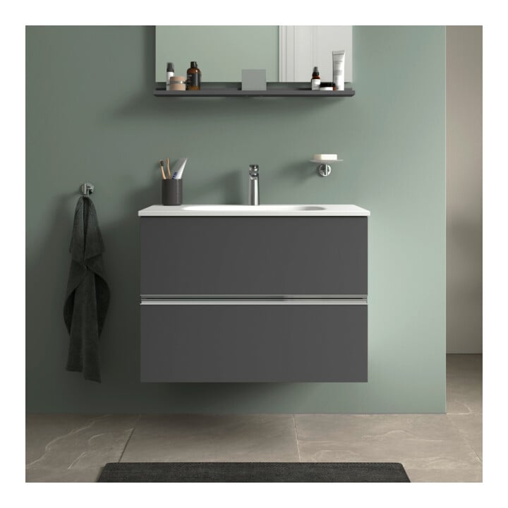 Duravit Waschtischunterschrank wandhängend Sivida 81x59,2x47,7cm, 2 Schub., gra m, Gr. chr