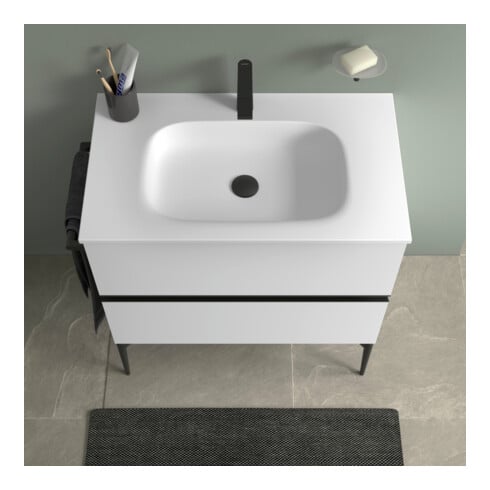 Duravit Waschtischunterschrank wandhängend Sivida 81x59,2x47,7cm, 2 Schub., we. ma, Gr. sw