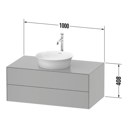 Duravit Waschtischunterschrank White Tulip 100x55cm, E N m/gra m, 2 La, 1 Pl, wandhängend