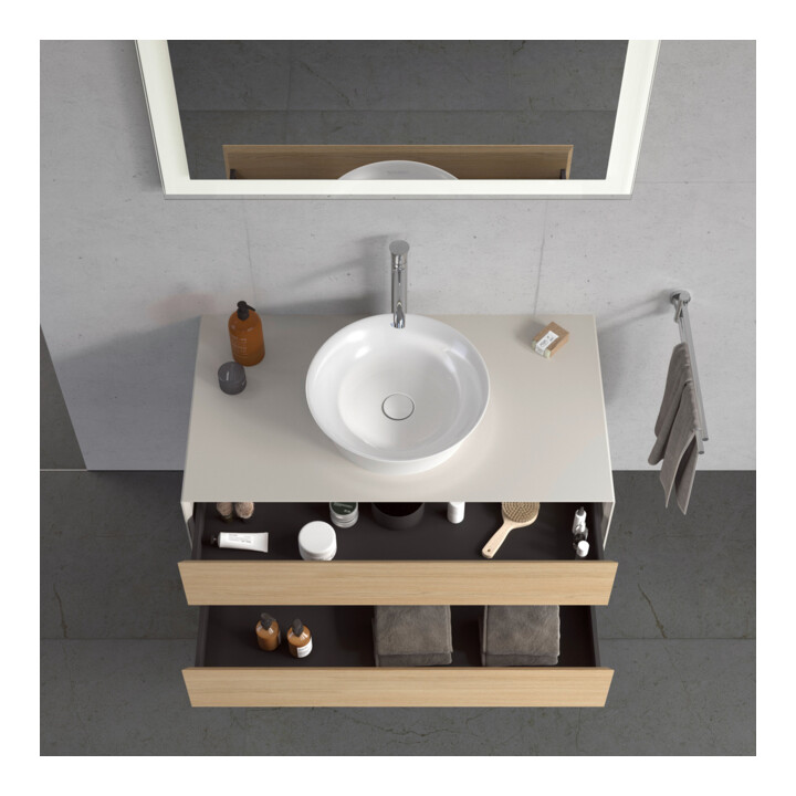 Duravit Waschtischunterschrank White Tulip 100x55cm, E N m/n w m, 2 La, 1 Pl, wandhängend