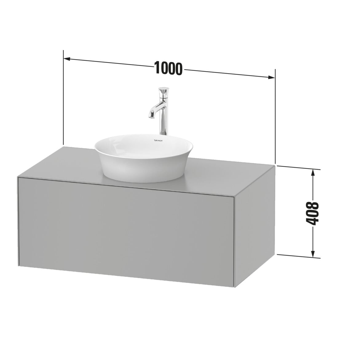 Duravit Waschtischunterschrank White Tulip 100x55cm, w m, 1 AZ, 1 Pl, wandhängend