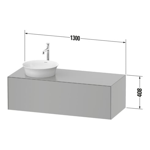 Duravit Waschtischunterschrank White Tulip 130x55cm, 1 AZ, 1 Pl, B r, E Nat gra m