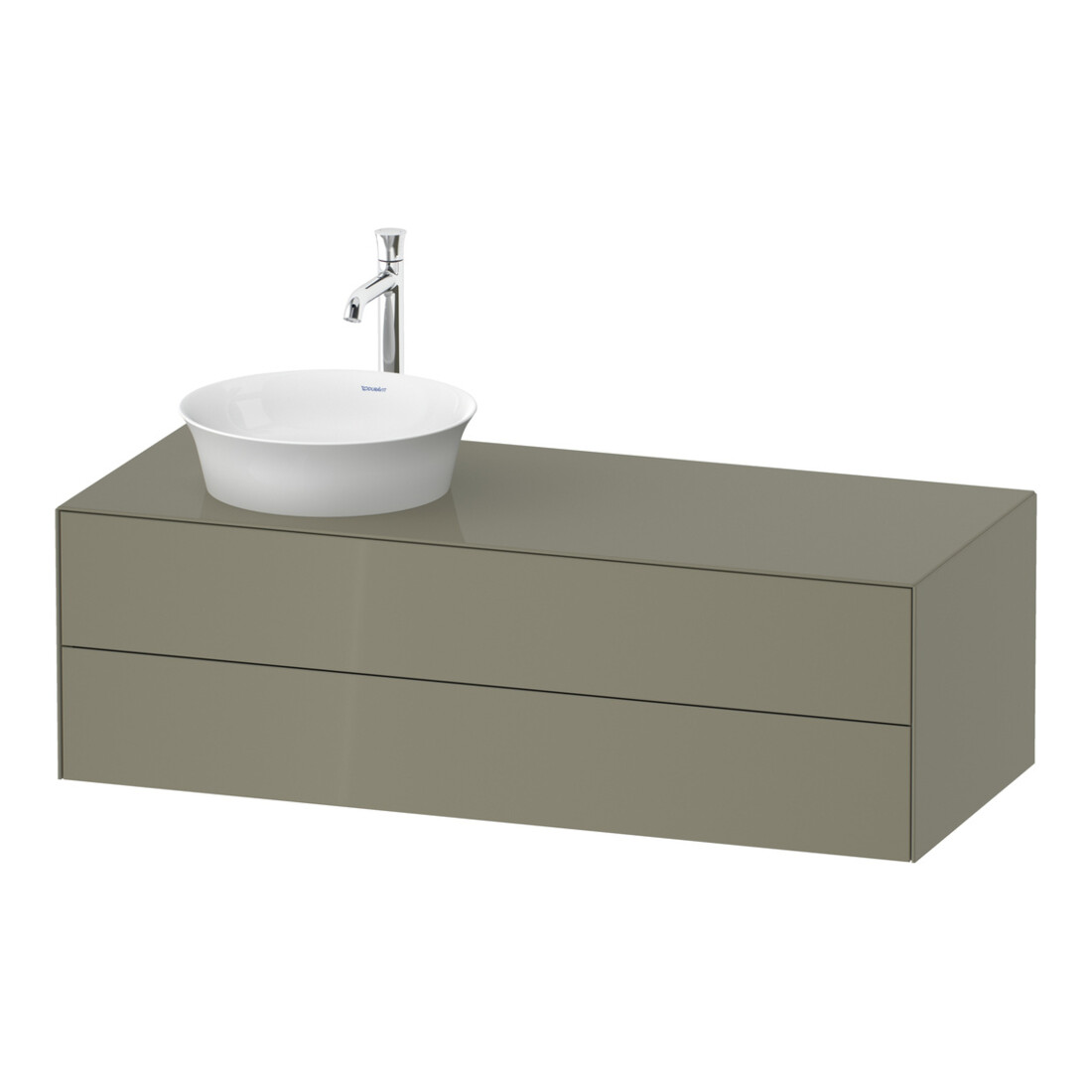 Duravit Waschtischunterschrank White Tulip 130x55cm, 2 La, 1 Pl, B l, steingrau hgl