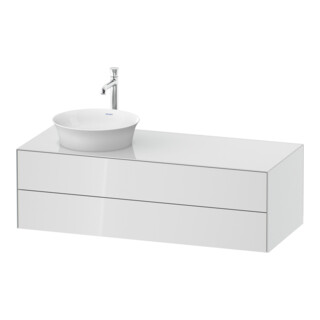 Duravit Waschtischunterschrank White Tulip 130x55cm, 2 La, 1 Pl, Beck. li, we hgl